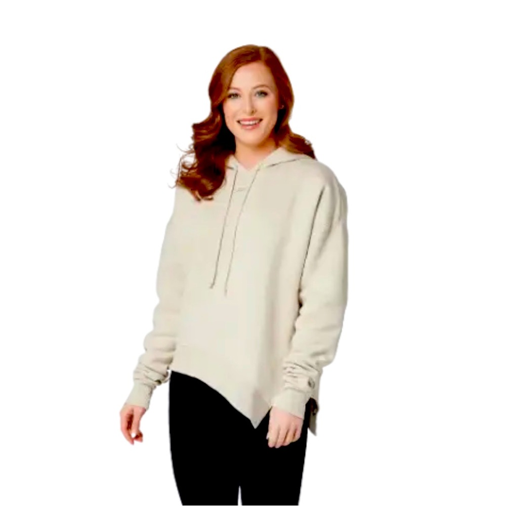 Reebok Womens Studio Cozy Fashion Hoodie Sweatshirt Sharkbite Side Stucc…